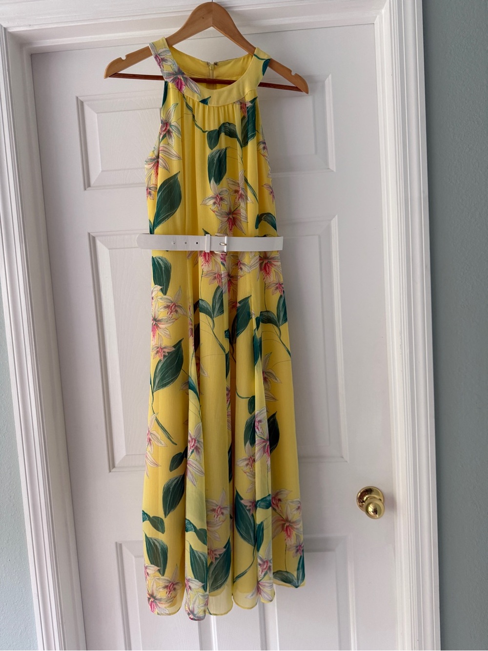 Tommy Hilfiger Yellow Dress with Teal Accent
